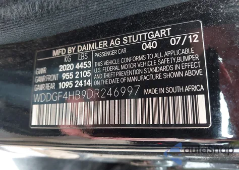 2013 Mercedes-Benz C 250 Luxury/Sport from USA, damaged, VIN WDDGF4HB9DR246997